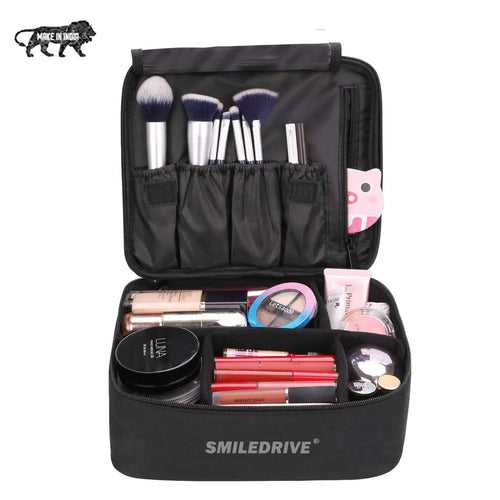 Makeup Kit Travel Bag Cosmetic Storage Organizer Box with Adjustable Compartments