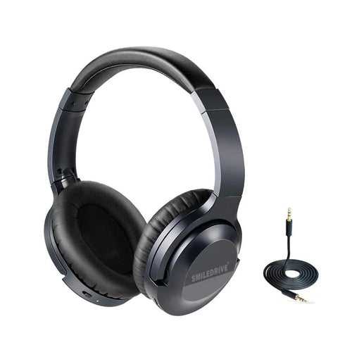 SMILEDRIVE MONK NOISE CANCELLATION WIRELESS BLUETOOTH HEADPHONE WITH BUILT-IN MICROPHONE, OVER EAR ANC HEADSET WITH DEEP BASS