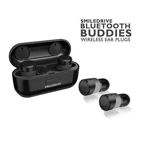 Smiledrive Bluetooth Wireless in-Ear Earbuds Headphone with Wireless Charging Case - Black