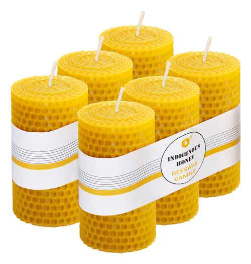 Beeswax candle Handmade Natural floral scented yellow (3 Pieces)