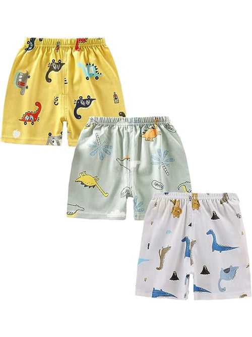 Multi-Color Assorted Shorts Set (Pack Of 3) For Unisex Baby