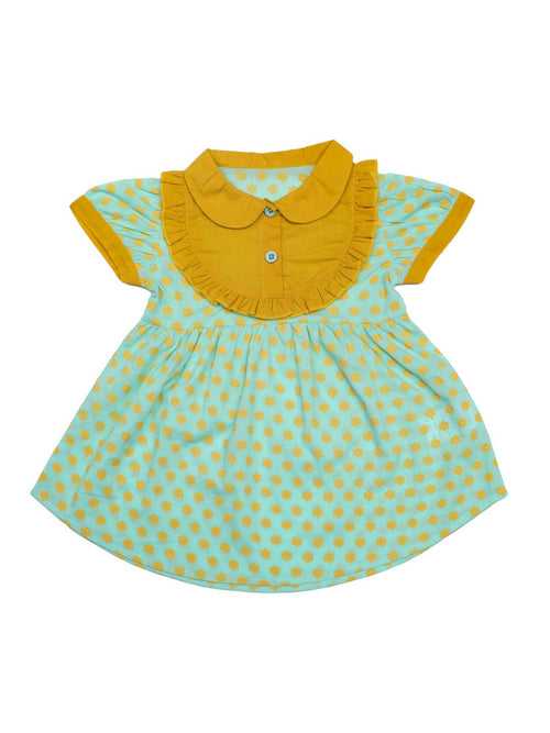 Floral Print Mini/Short Apron Dress For Baby Girls