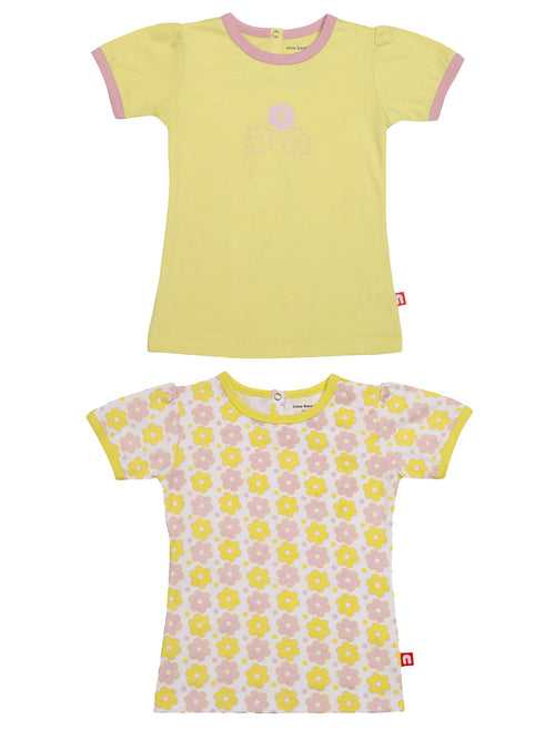 Short Sleeve Round Neck T-Shirt (Pack of 2) For Baby Girls