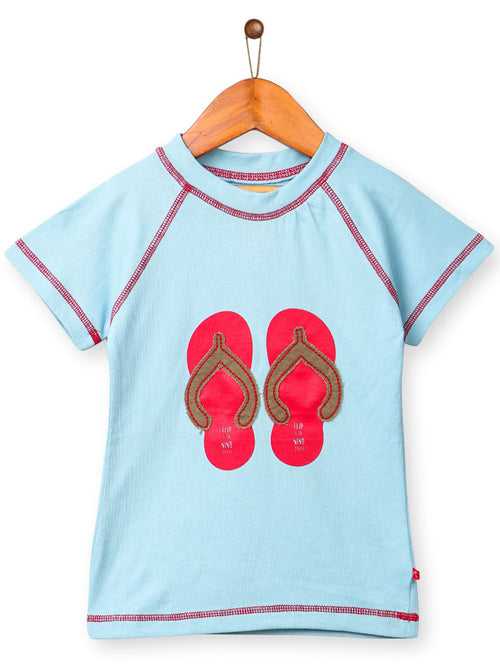 Half Sleeves Footwear Print T Shirt For Boy