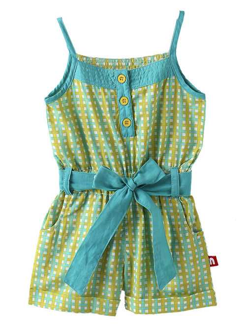 Green Sleeveless Jumpsuit Dress for Baby Girl