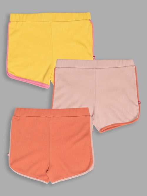 Multi-Color Shorts Sets (Pack Of 3) For Baby & Kids Girls.