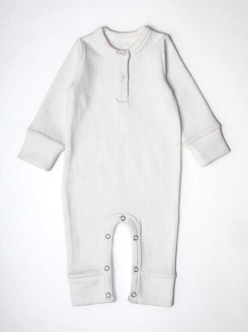 White Color Full Sleeve Thermal Romper For Unisex Baby (Baby Boy & Baby Girls)
