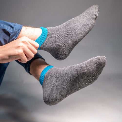 Grey Anti-Slip Gripper Socks