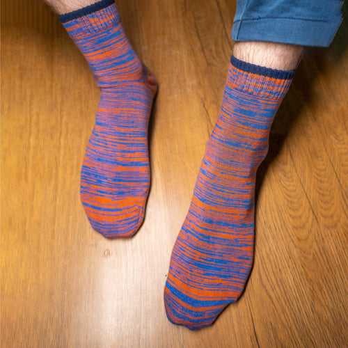 Tipped to Perfection - Twintone Orange with Blue Tip Socks