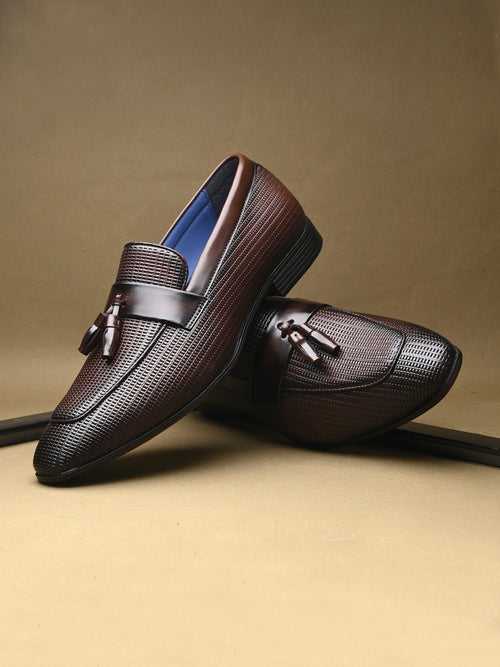 Piper Brown Textured Slip-Ons