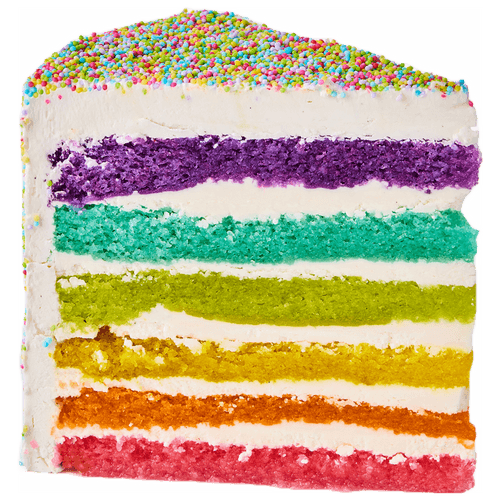 Rainbow Cake Slice