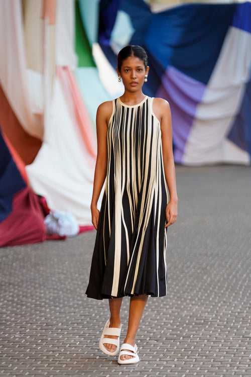 Racer Pleated Dress