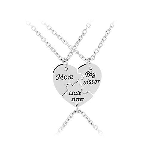 Yellow Chimes Mother Daughters Special Relation Broken Heart Pieces Combo of 3 Necklace Chain Pendant for Women and Girls- Mother and 2 Daughters