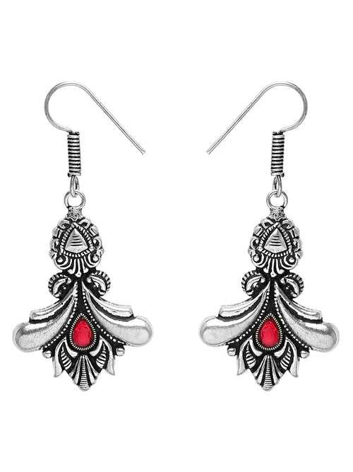 Yellow Chimes Oxidised Dangler Earrings For Women Traditional Silver Oxidised Kolhapuri Danglers Earrings For Women & Girls