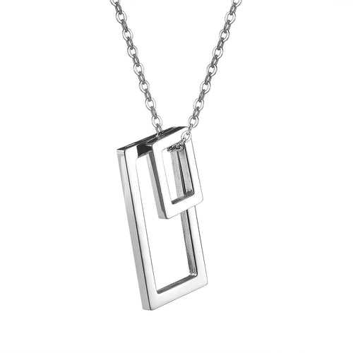 Yellow Chimes Pendant for Men and Boys Fashion Silver Pendants For Men | Geometric Square Shaped Pendant Necklace | Stainless Steel Hip Hop Pendant Chain for Men| Birthday Gift for Men & Boys