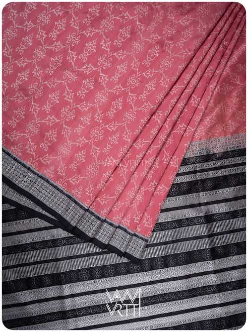 Chinar Jaal Prakritik Lac & Iron Rust Natural Dyed Mulberry Silk Ikat Saree