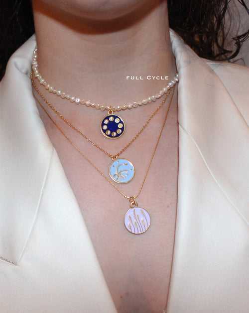 FULL CYCLE { pearls - navy enamel }