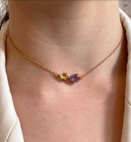 Drops of Jupiter Necklace II  { Citrine - Amethyst }