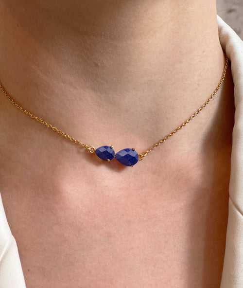 Drops of Jupiter Necklace II  { Lapis Lazuli  }