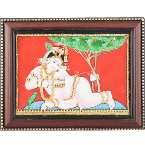 Baby Krishna Tanjore Painting
