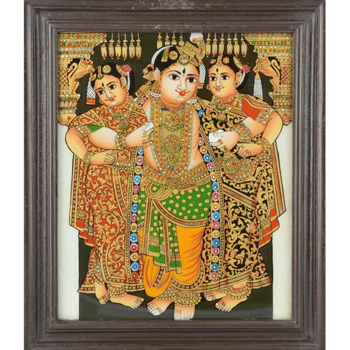 Bama Rukmani Krishna Tanjore Painting