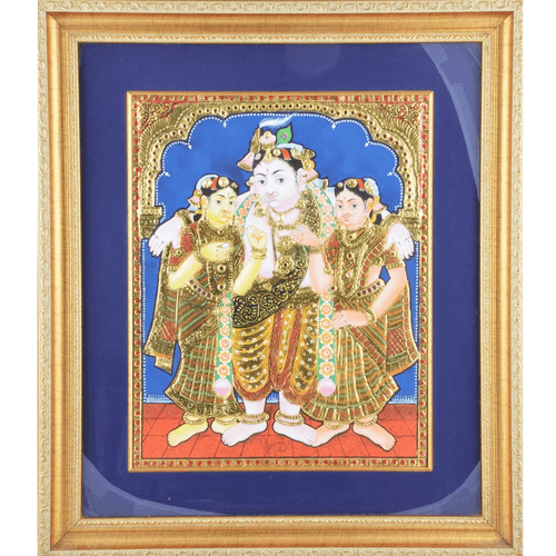 Bama Rukmani Krishna Tanjore Painting