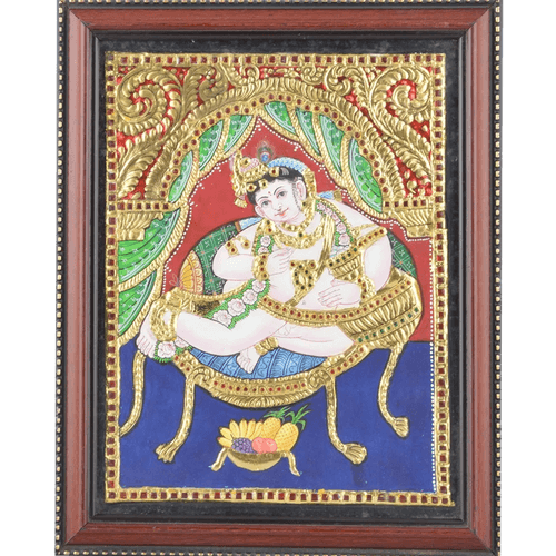 Oonjal Krishna Tanjore Painting