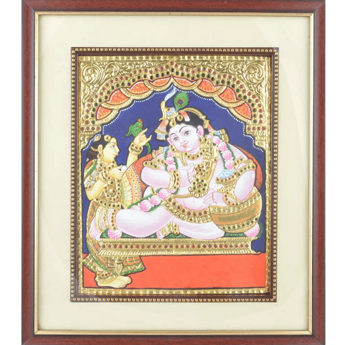 Pot Butter Krishna Tanjore Painting