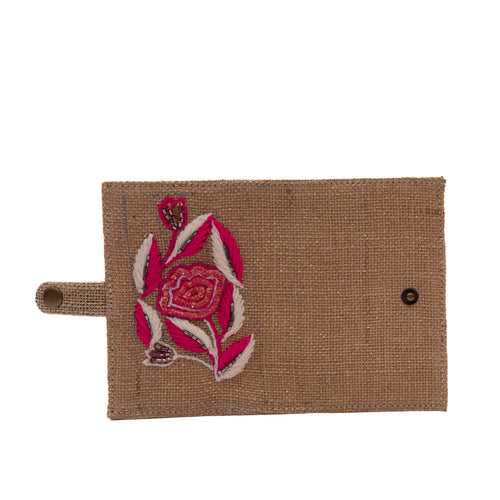 Floral Jute Passport cover