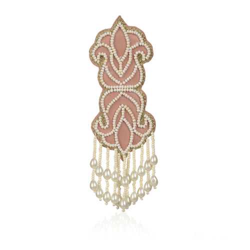 Mutiyaar white embroidered earring