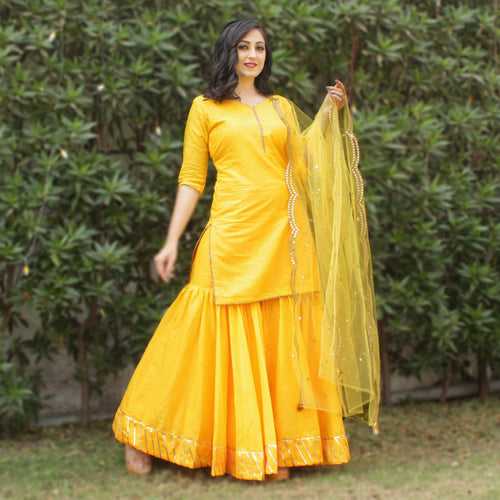 Ready to wear yellow vibes sharara set