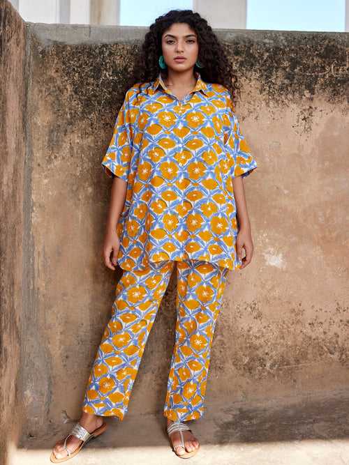 Patchouli Block Printed Cotton Co-ord Set of 2