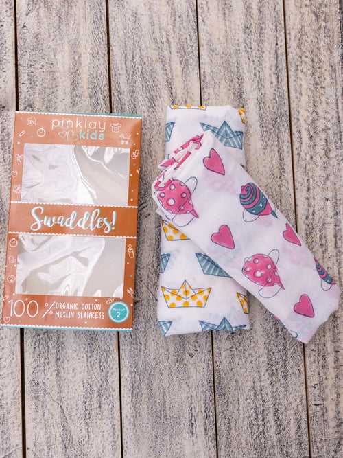 Set of 2 - Little Explorer Organic Cotton Muslin Swaddles