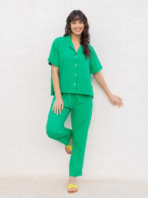 Sienna Solid Green Co-ord Set