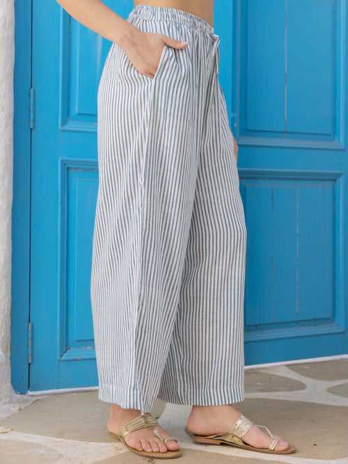 Urban Grey Stripes Palazzo Pants