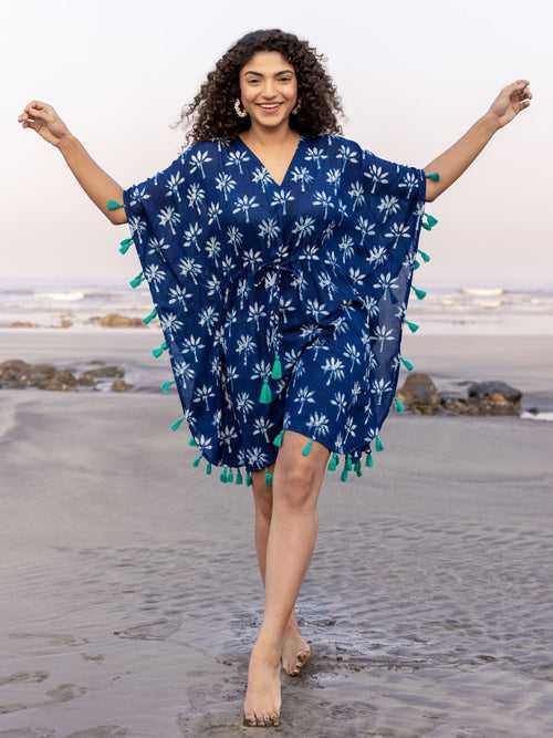 Zahara Indigo Short Kaftan