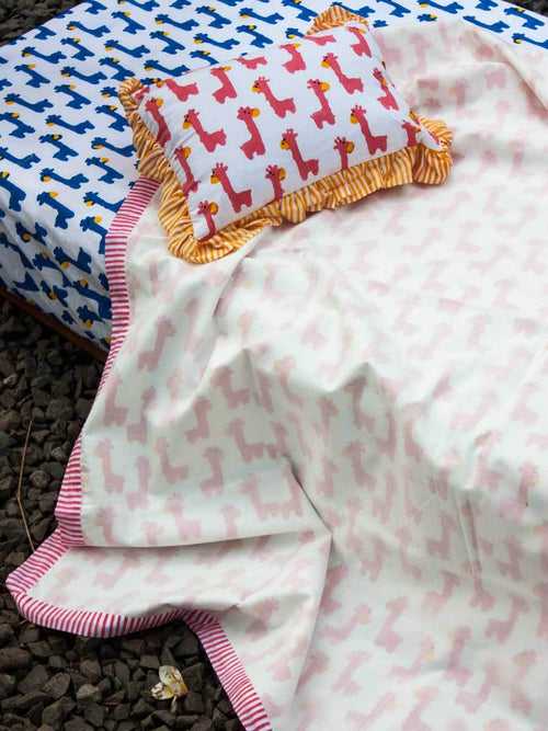 Pink Giraffe Organic Cotton Dohar for Infants