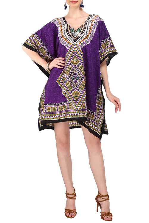 Kaftan Tunic Top Purple, 6-12 to Free Size