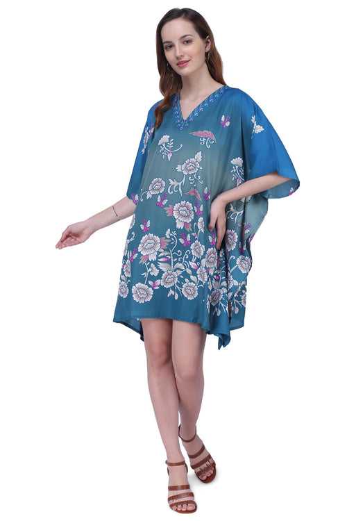Women's Kaftan Suitable for Standard to Plus Size 159-Teal