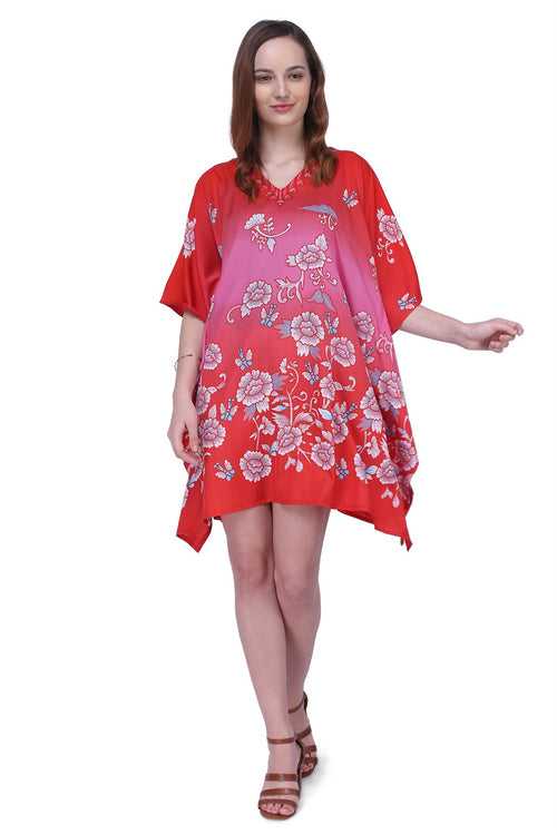 Women's Kaftan Suitable for Standard to Plus Size 159-Red