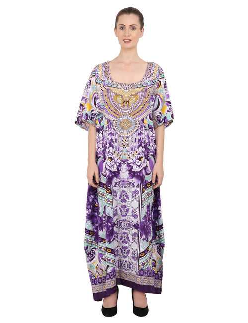 Womens Kaftans Kimono Maxi Style Dresses 133-Purple, 6 Sizes Option