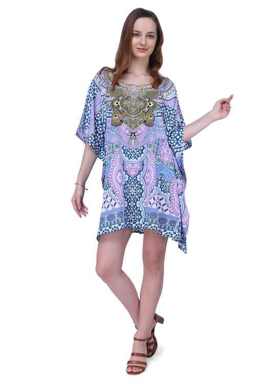 Women's Kaftan Suitable for Standard to Plus Size 158-Teal