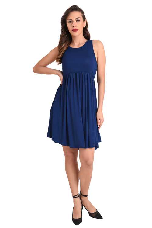 Casual Dress with Pockets, Navy