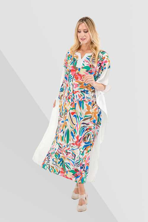 Women Kaftan Tunic Kimono Dresses White Camo S to 3XL