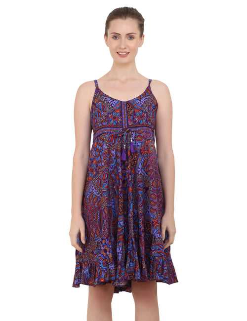 Women's Bohemian Inspired Casual Top Short Dresses in Two Sizes (P82)