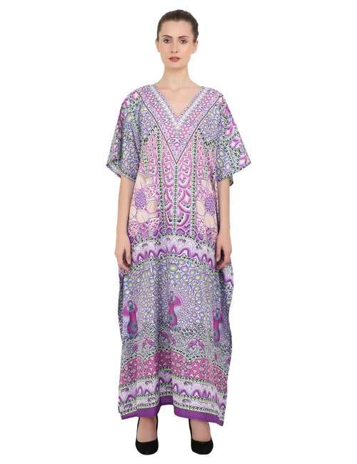 Women's Kaftans Plus Size Loungewear Long Maxi Style Dress [147-Purple]