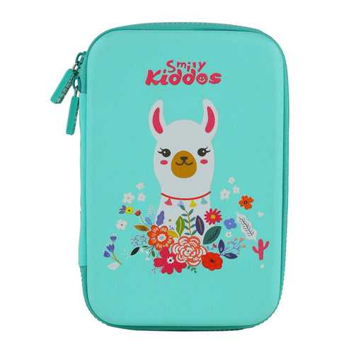 Smily Kiddos Single compartment Eva pencil case - Llama Theme Green