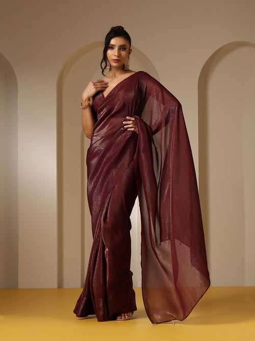 Albeli Chiffon Saree with Shine and Blouse Fabric