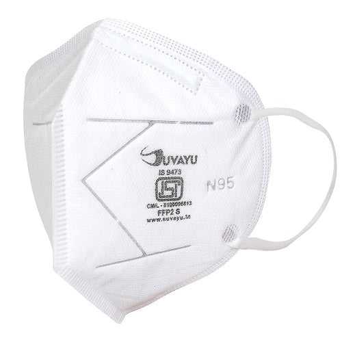Suvayu N-95 ISI Certified A.I.I.M.S Approved 5-Layer FFP2 Mask - White
