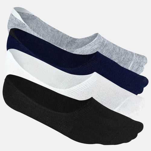 Bamboo No Show Socks for Men (Solid) - Pack of 4